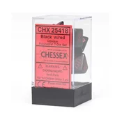 Kockice Chessex - Opaque - Polyhedral - Black & Red (7)