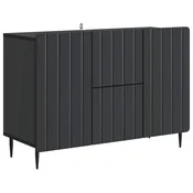 Vidaxl Strani šal s predalom Črna 89 x 34,5 x 62 cm Inženirski les