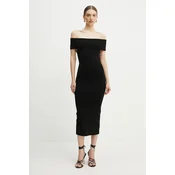 Obleka MICHAEL Michael Kors črna barva, MS582Y033D