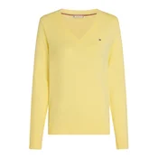 TOMMY HILFIGER Pulover Gold-tone Button Cuff  rumena