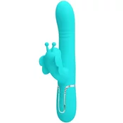 PRETTY LOVE PRETTY LOVE - VEČFUNKCIONALNI VIBRATOR RABBIT 4 V 1 BUTTERFLY AQUA GREEN, (22117041)