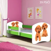 Djecji krevet ACMA s motivom, bocna zelena 160x80 cm 39 Psici