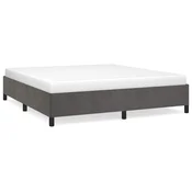 Vidaxl Posteljni okvir brez vzmetnice temno siv 180x200 cm žamet