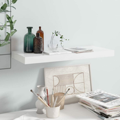 Plutajuca zidna polica visoki sjaj bijela 60x23,5x3,8 cm MDF