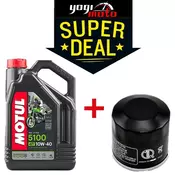 Motorno ulje MOTUL 5100 4T 10W40 4 L + filtar ulja (SUPER DEAL)
