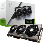 MSI Video Card RTX 4090 SUPRIM LIQUID X 24G (24GB GDDR6X/384bit, PCI-E Gen4, 3x DP, 1x HDMI, 1x16-pin Power Connector, 1000W recommended PSU, ATX,)