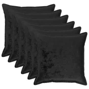 Vidaxl Prevleka za blazino 6 kos HOUTEN Črna 70 x 70 cm Flanel