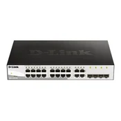 D-Link DGS-1210-20 L2/L3 Smart+ stikalo, 16x GbE, 4x RJ45/SFP - brez ventilatorja