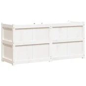 Vidaxl Vrtno korito belo 150x50x70 cm trdna borovina