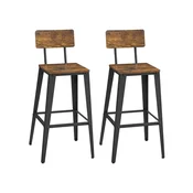 Songmics Set 2 barskih stolov 454x454x1022 cm rjave barve
