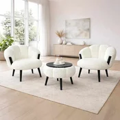 ATELIER DEL SOFA Fotelje i klub stocic Star White Black