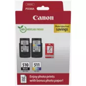 CANON 2970B017 PG-510 / CL-511 Druckerpatrone + Fotopapier-Vorteilspaket