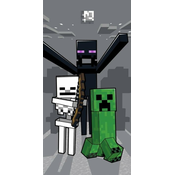 Sivi pamučan dječji ručnik 70x140 cm Minecraft Mob Attack – Jerry Fabrics