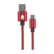 Kabel Spartan Gear – Type C USB 2.0, 2m, crveni