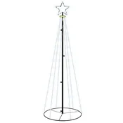 Vidaxl Novoletna jelka stožec 108 hladno belih LED lučk 70x180 cm