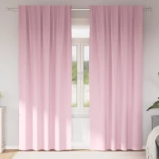 vidaXL Zavese z zavesami 2 pcs Bebe roza 260 x 140 cm Poliester
