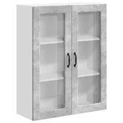 Vidaxl Stenski stekleni omarica LUCCA Betonsko siva 80 x 31 x 100 cm