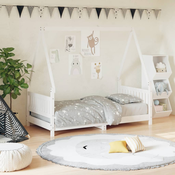 vidaXL Okvir za djecji krevet bijeli 80 x 160 cm od masivne borovine