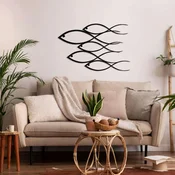 WallXpert metalni zidni ukras 5497, jato od pet linijskih riba, 75 x 50 cm, crni