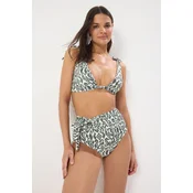 Trendyol Ethnic Patterned Tied High Waist Hipster Core Bikini Bottom