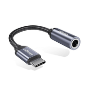 USB-C u ženski audio 3.5 mm razdelilni adapter Essager  s ugradenim DAC - crna