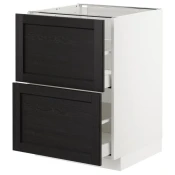 METOD / MAXIMERA Pod.element, 2fronta/2vis.fioke, bela/Lerhyttan crno bajcovano, 60x60 cm