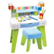 Stôl na kreslenie a tvorenie My Very First Desk Maxi Abrick Ecoiffier so stoličkou a vymaľovánky s kockami od 12-36 mes ECO7851