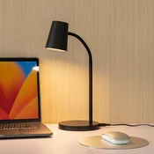 Lindby LED namizna svetilka Ailina, višina 36 cm, črna, z možnostjo regulacije - Študija/pisarna - Sodobni - črno - Plastika