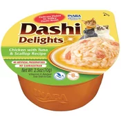 Inaba Dashi Delights za mačke Piščanec s tuno in pokrovačo, 70 g