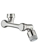 INF 1080 stopinj vrtljiv podaljšek pipe 2 izhoda za vodo Krtačeno Silver, (21239159)