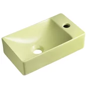 MARGITHA keramični umivalnik 38x22cm, luknja za pipo na desni strani, pistacija - Zelena - 38x10x22 cm - Sapho - SMALL - 24 - Keramika - Lepilo - Drugo - Pravokotnik - 380 - 100 - 220 - 14