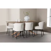 Venture Design Jedilna miza in stol Piazza z Agnes, 180x90x75 cm, moka bela
