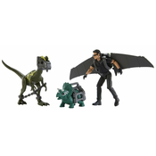 Mattel Jurassic World AIan malcolm z dinozavri in dodatki