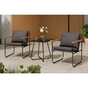 Ambia Garden SET ZA BALKON kovina, steklo, tekstil antracit, črna črna antracit, črna