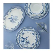26-delni jedilni servis iz porcelana, bel/moder