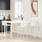 vidaXL Barska miza Bela 110 x 55 x 105 cm Masivno borovo les