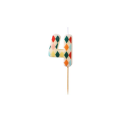 Svečka za torto številka 4 Rhombus, mešane barve, 5,5 cm