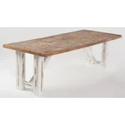 Casa Padrino country style dining table natural/white - Various Sizes - Rectangular rustic solid wood kitchen table - Rustic dining room furniture - Country style dining room furniture