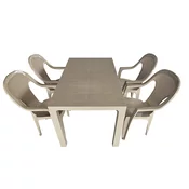 SANJA IPPI Baštenski set, 4 stolica Valentina + Sto Orfeo, Svetla Moka
