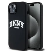DKNY Etui DKNY Liquid Silicone White Printed Logo MagSafe za iPhone 14/15/13 - črno