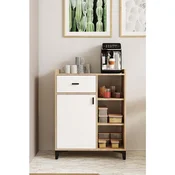 Hanah Home višenamenski ormaric Pidas, 80 cm, hrast Sonoma / beli