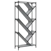 Regal za knjige siva boja hrasta 79x30x180 cm od drva i metala