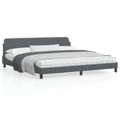 shumee vidaXL Posteljni okvir brez vzmetnice temno siv 200x200 cm žamet