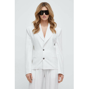Sako Versace Jeans Couture boja: bijela, jednoredno zakopčavanje, s uzorkom