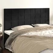 Vidaxl vidaXL Vzglavja za posteljo, 4 kosi, črna, 90x5x78/88 cm, žamet