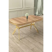 Hanah Home trpezarijski sto Jita, 168 × 90 cm, ploca u dekoru Hazar, zlatne noge