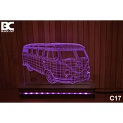 Black Cut 3D Lampa RGB