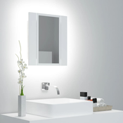 LED kupaonski ormaric s ogledalom bijeli 40x12x45 cm akrilni