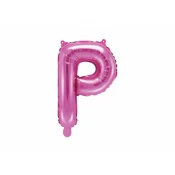 PartyDeco Balon iz folije Mini - črka P 35 cm roza