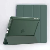 Infostyle Preklopna torbica Translucent za tablični računalnik Apple iPad 2/3/4 Temno zelena/PC + mikrovlakna